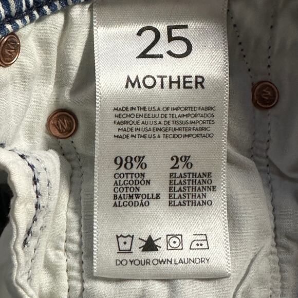 Mother Jeans The Vamp One The Road Destroy Conductor Strip Size 25 Cropped - Picture 11 of 11